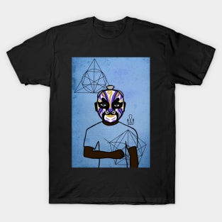 Unearth the Opulence: Gold NFT - A Male Character with Chinese Mask and Blue Eyes T-Shirt